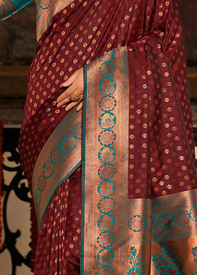 Brown Spun Silk Saree With Blouse Piece - Indian Silk House Agencies