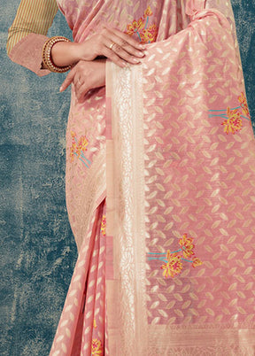 Peach Kota Cotton Saree With Blouse Piece - Indian Silk House Agencies