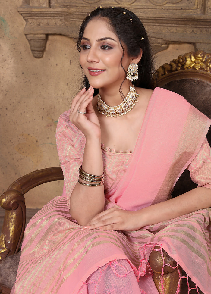 PInk Silk Saree With Blouse Piece