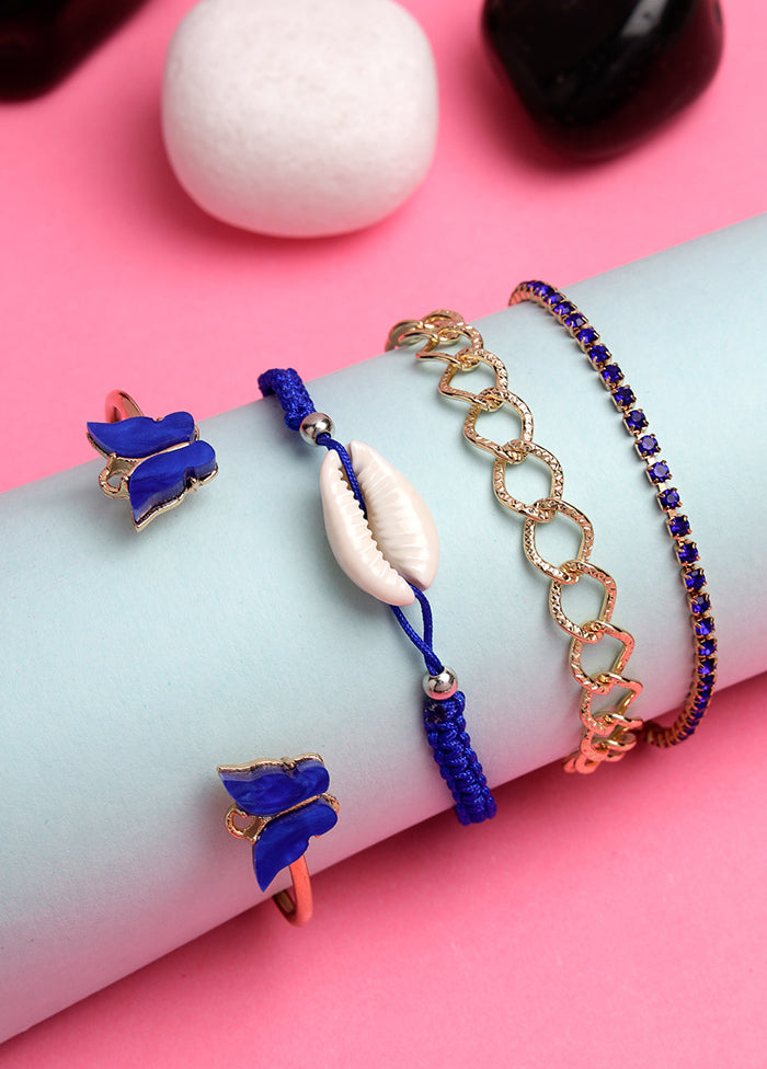 Blue Alloy Glossy Bracelet