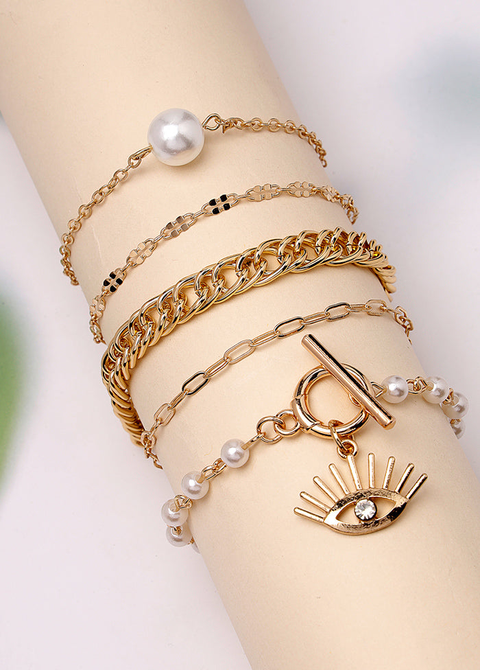 Golden Alloy Glossy Bracelet