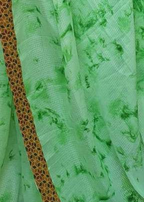 Green Kota Silk Khats Pattern Saree With Blouse - Indian Silk House Agencies