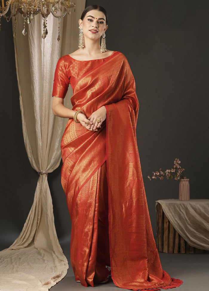 Mauve Dupion Silk Saree With Blouse Piece