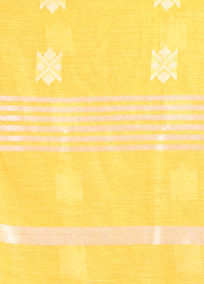 Yellow Spun Silk Saree With Blouse Piece - Indian Silk House Agencies