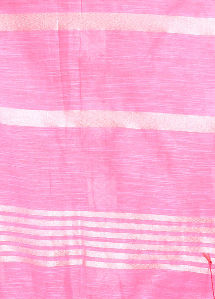 Pink Spun Silk Saree With Blouse Piece - Indian Silk House Agencies