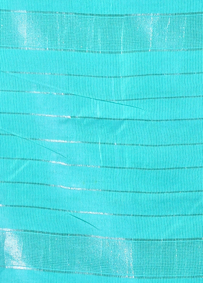 Sea Green Spun Silk Saree With Blouse Piece - Indian Silk House Agencies