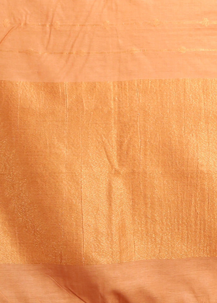 Rust Spun Silk Saree With Blouse Piece - Indian Silk House Agencies