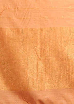 Rust Spun Silk Saree With Blouse Piece - Indian Silk House Agencies