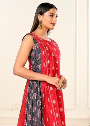 Red Readymade Cotton Kurti