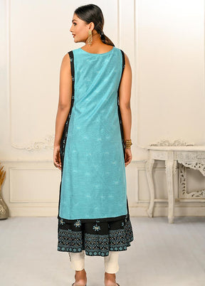 Light Blue Readymade Cotton Kurti