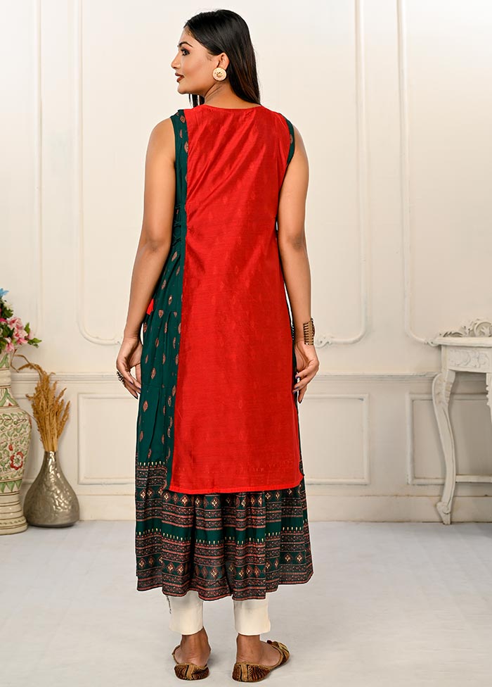 Red Readymade Cotton Kurti