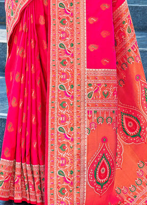 Pink Silk Saree With Blouse Piece - Indian Silk House Agencies