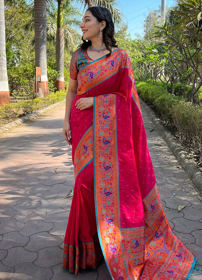 Pink Silk Saree With Blouse Piece - Indian Silk House Agencies