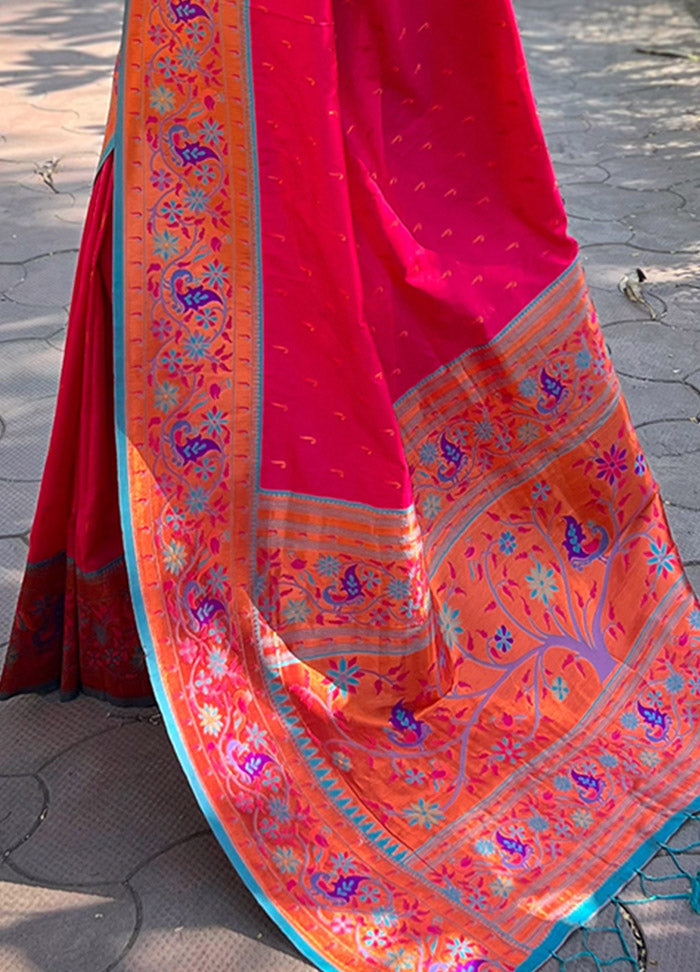 Pink Silk Saree With Blouse Piece - Indian Silk House Agencies