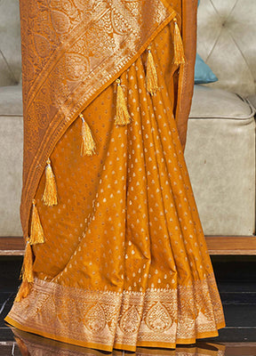 Mustard Silk Saree With Blouse Piece - Indian Silk House Agencies