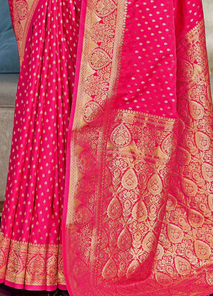 Pink Silk Saree With Blouse Piece