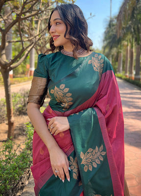 Maroon Dupion Silk Saree With Blouse Piece - Indian Silk House Agencies