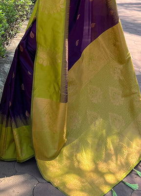 Purple Dupion Silk Saree With Blouse Piece - Indian Silk House Agencies