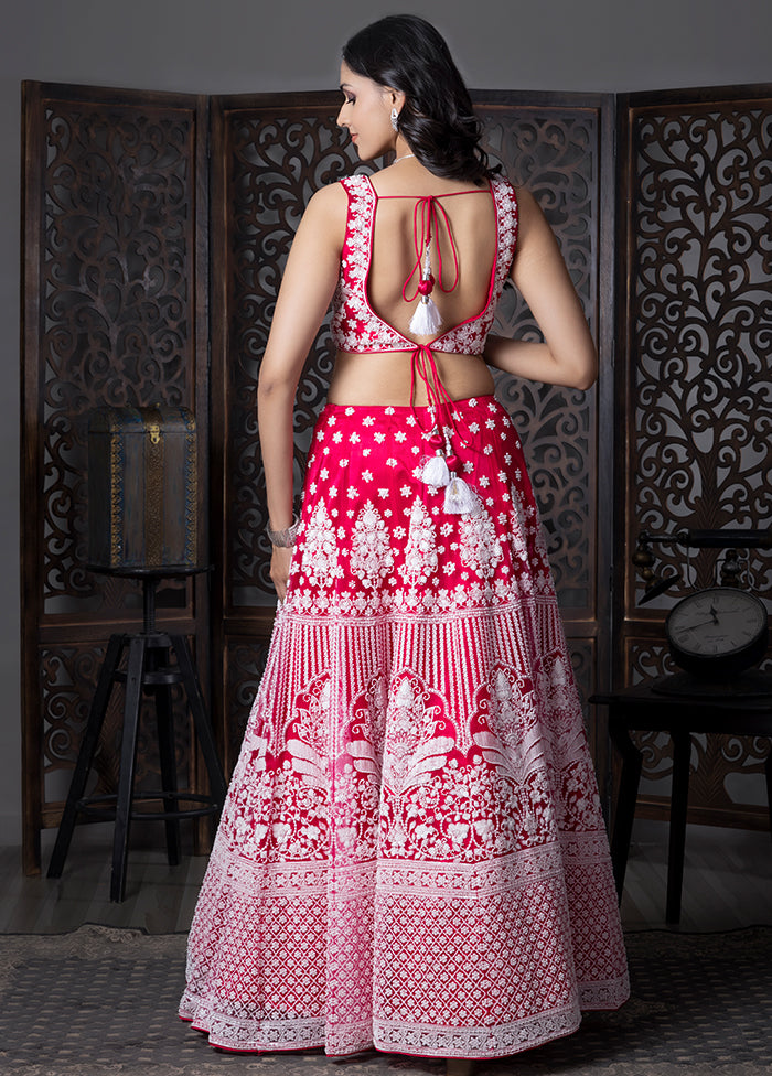 Pink Georgette Readymade Lehenga With Dupatta