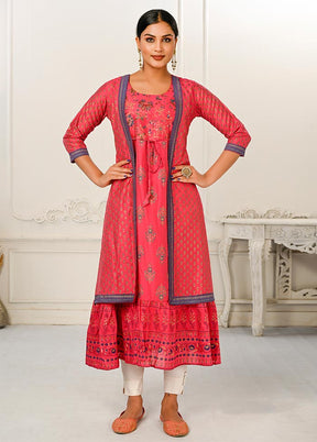 Red Readymade Cotton Kurti