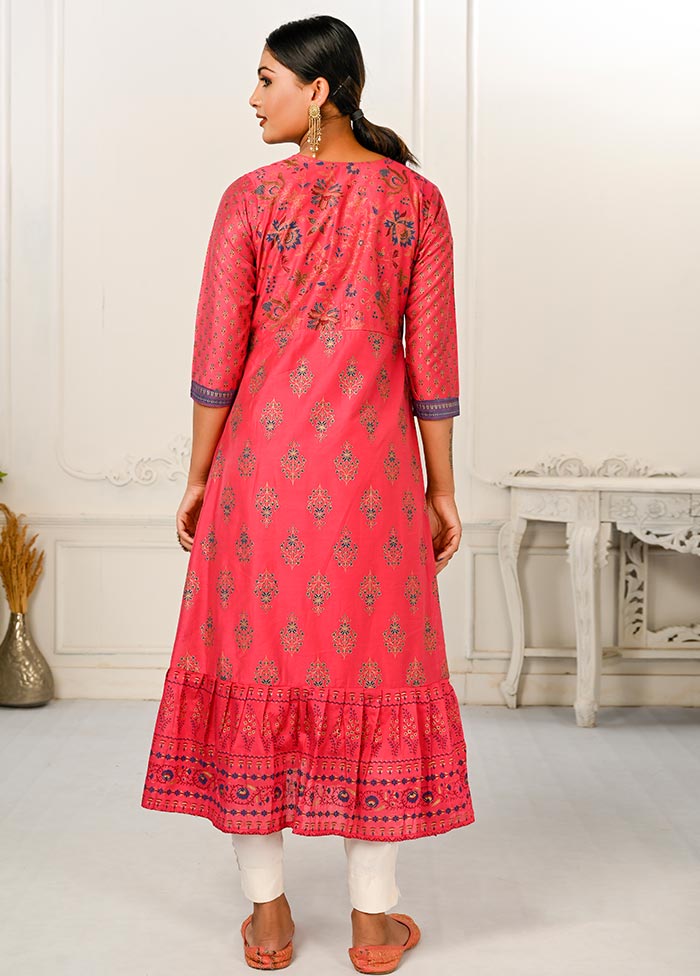 Red Readymade Cotton Kurti