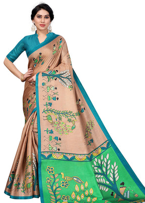 Brown Dupion Silk Saree With Blouse Piece - Indian Silk House Agencies