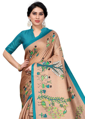 Brown Dupion Silk Saree With Blouse Piece - Indian Silk House Agencies