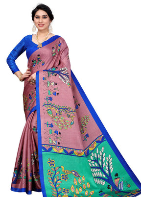 Pink Dupion Silk Saree With Blouse Piece - Indian Silk House Agencies