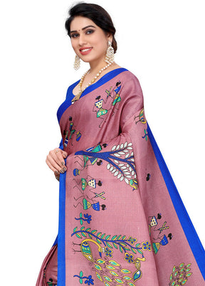 Pink Dupion Silk Saree With Blouse Piece - Indian Silk House Agencies