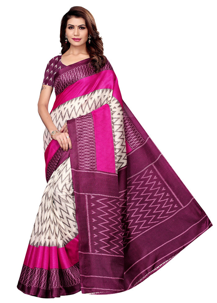 Wine Dupion Silk Saree With Blouse Piece - Indian Silk House Agencies