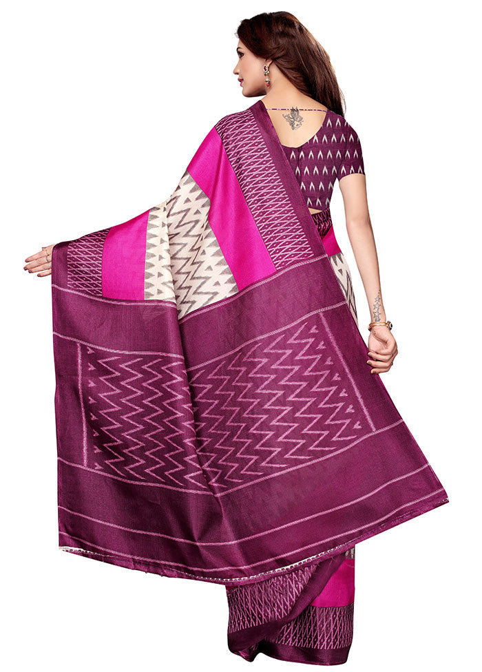 Wine Dupion Silk Saree With Blouse Piece - Indian Silk House Agencies