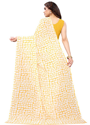 Yellow Georgette Saree With Blouse Piece - Indian Silk House Agencies