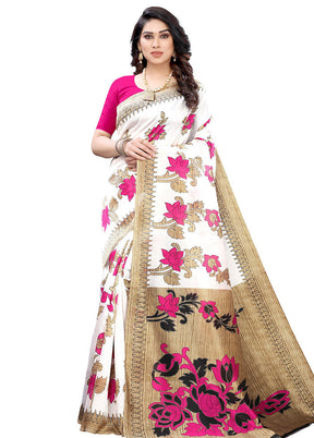 Pink Spun Silk Woven Saree With Blouse Piece - Indian Silk House Agencies