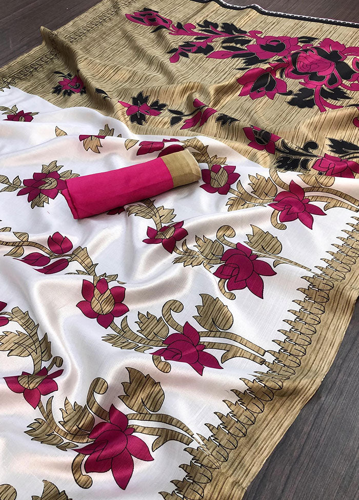 Pink Spun Silk Woven Saree With Blouse Piece - Indian Silk House Agencies