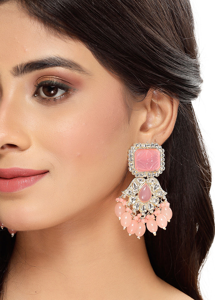 Pink Alloy Glossy Earrings