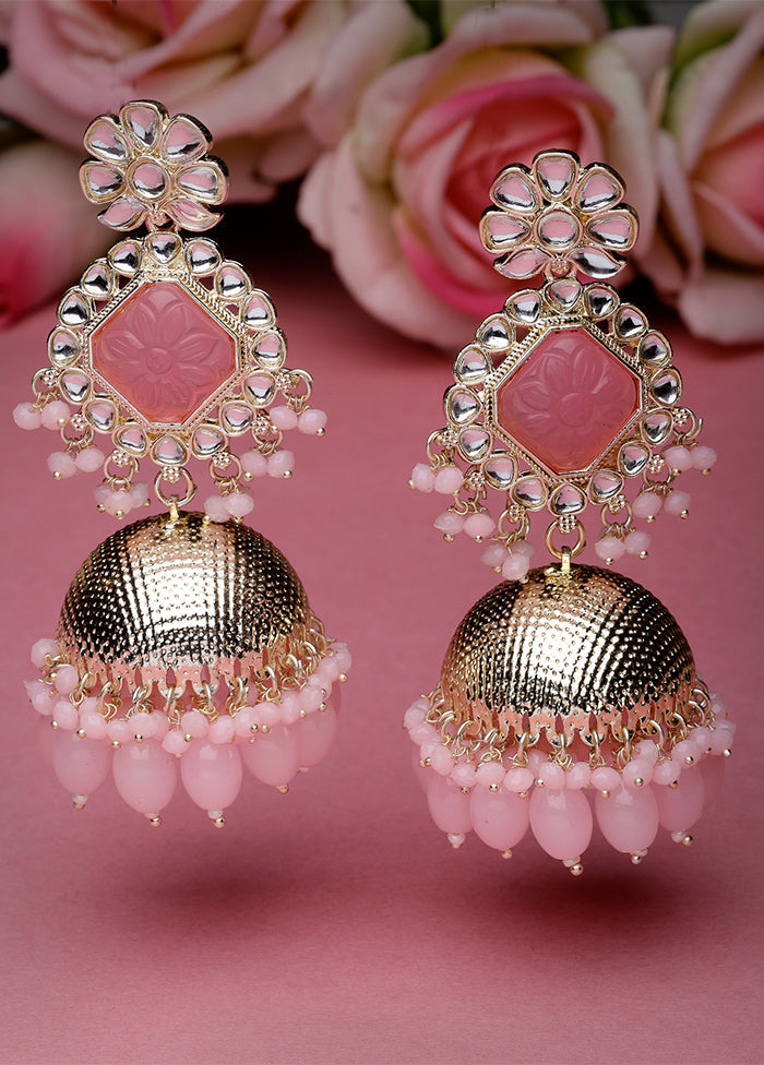 Pink Alloy Glossy Earrings