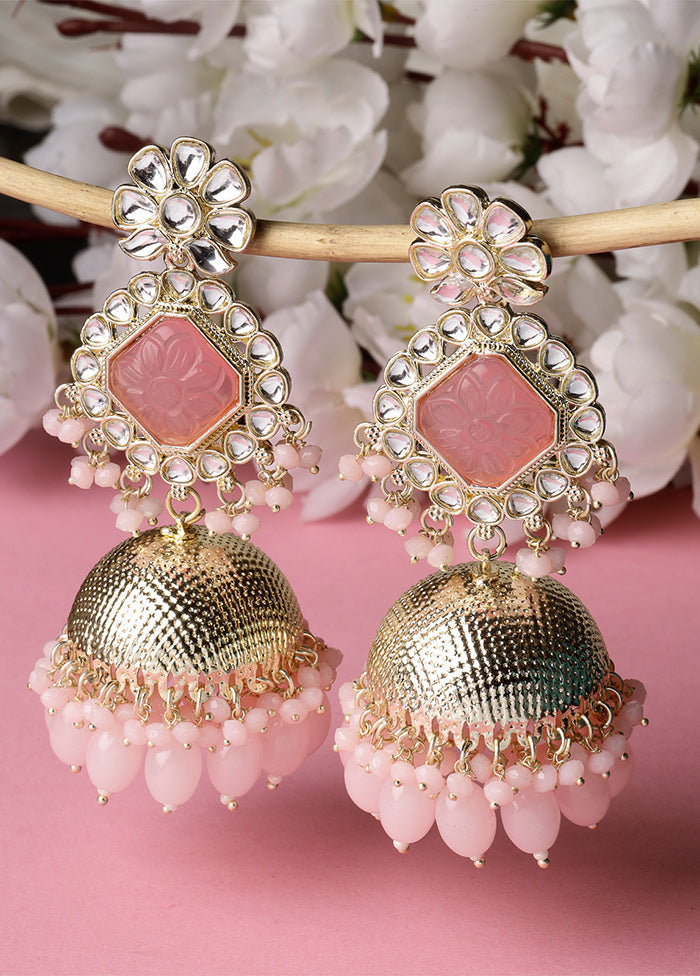 Pink Alloy Glossy Earrings