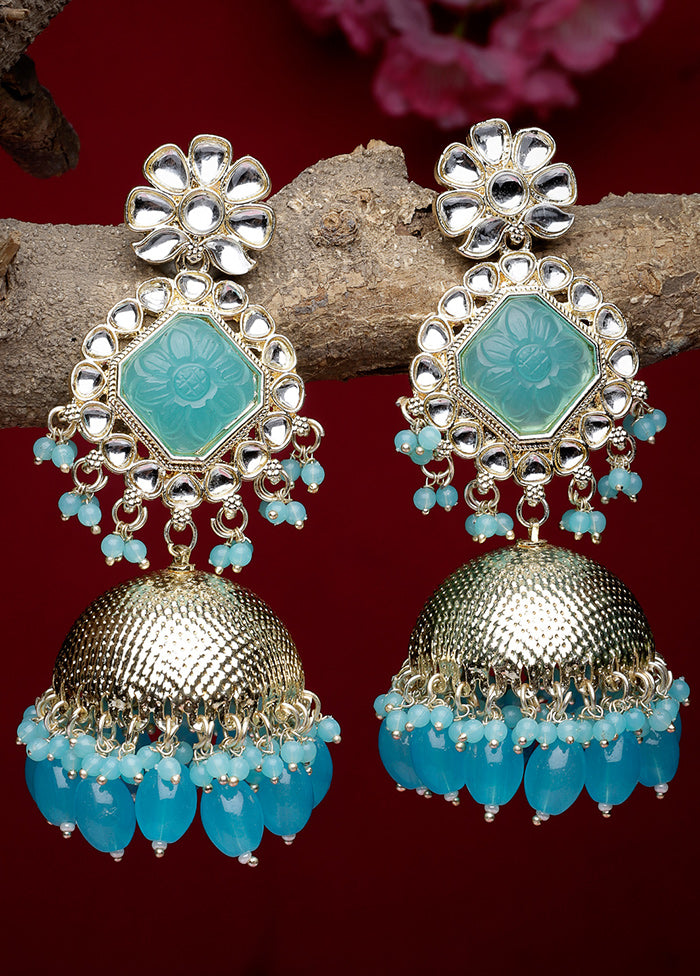 Blue Alloy Glossy Earrings