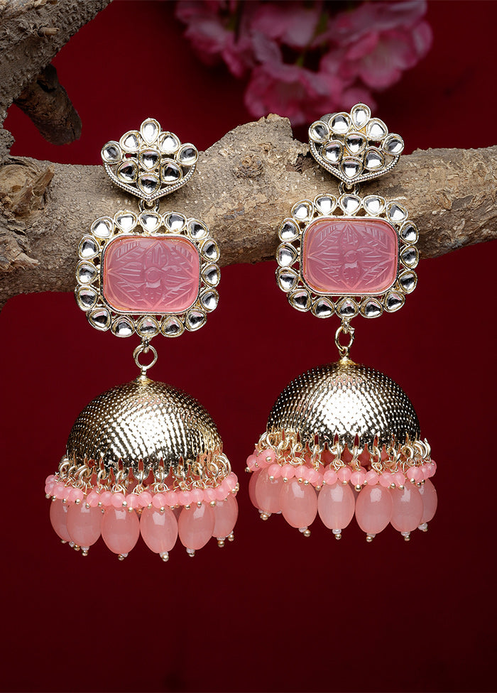 Pink Alloy Glossy Earrings