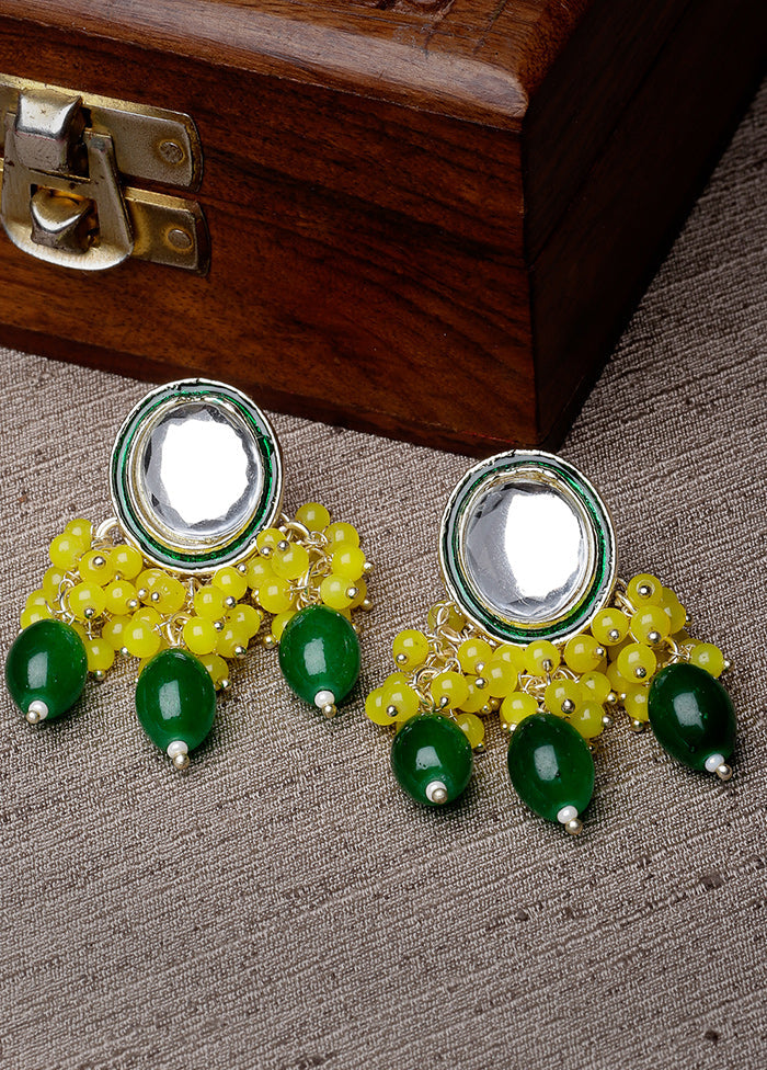 Green Alloy Glossy Earrings