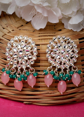 Green Alloy Glossy Earrings