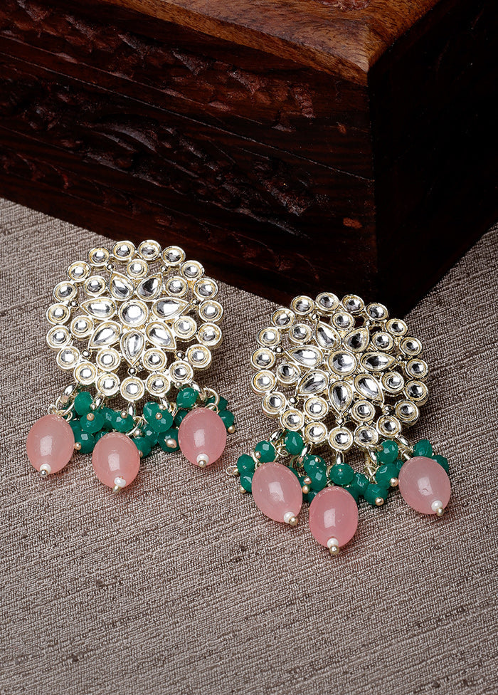 Green Alloy Glossy Earrings