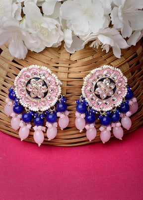 Blue Alloy Glossy Earrings