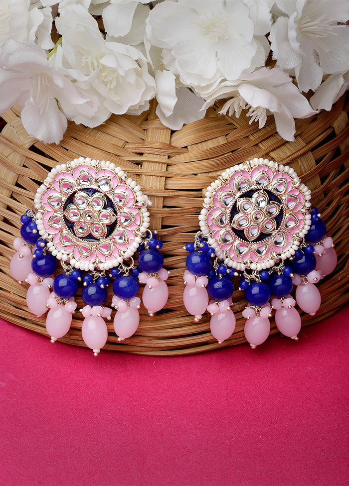 Blue Alloy Glossy Earrings