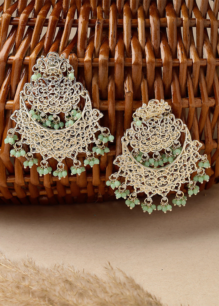 Green Alloy Glossy Earrings