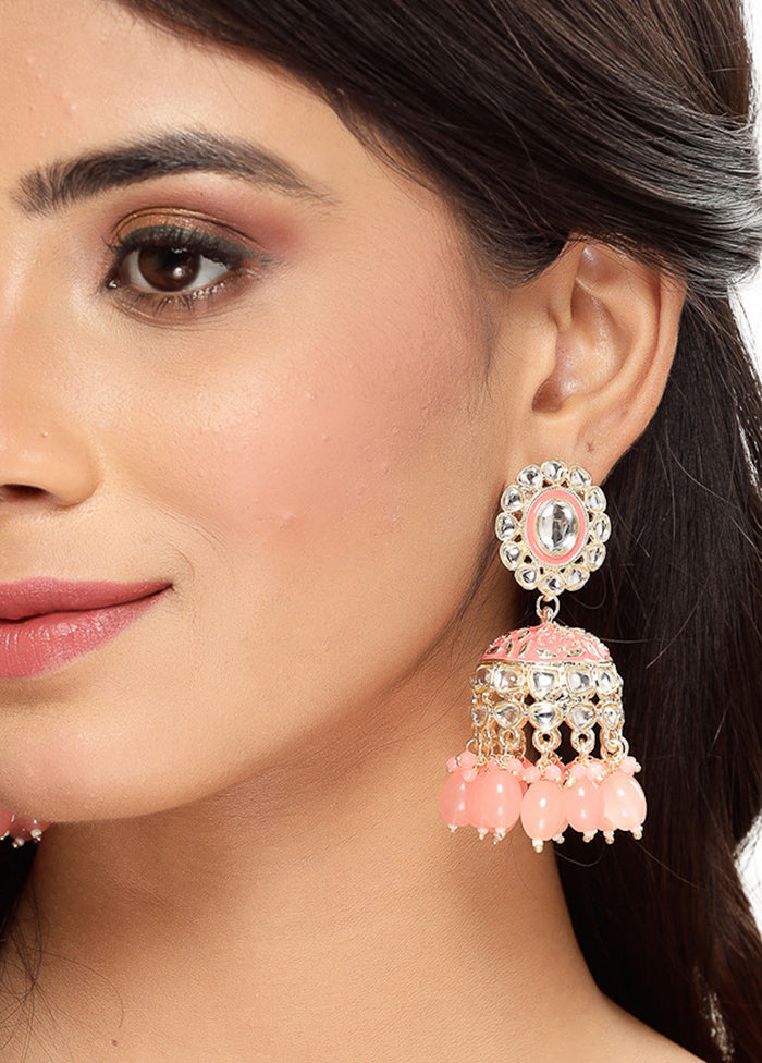 Pink Alloy Glossy Earrings