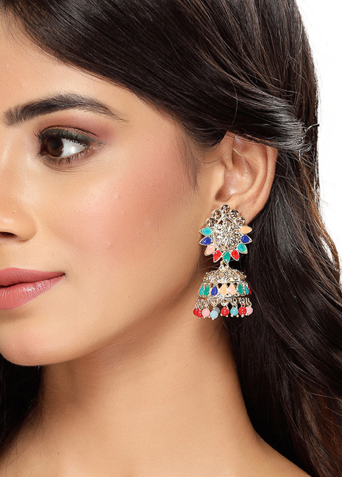 Multicolor Alloy Glossy Earrings