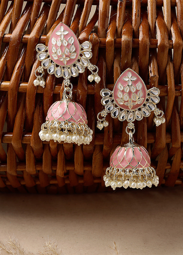 Pink Alloy Glossy Earrings