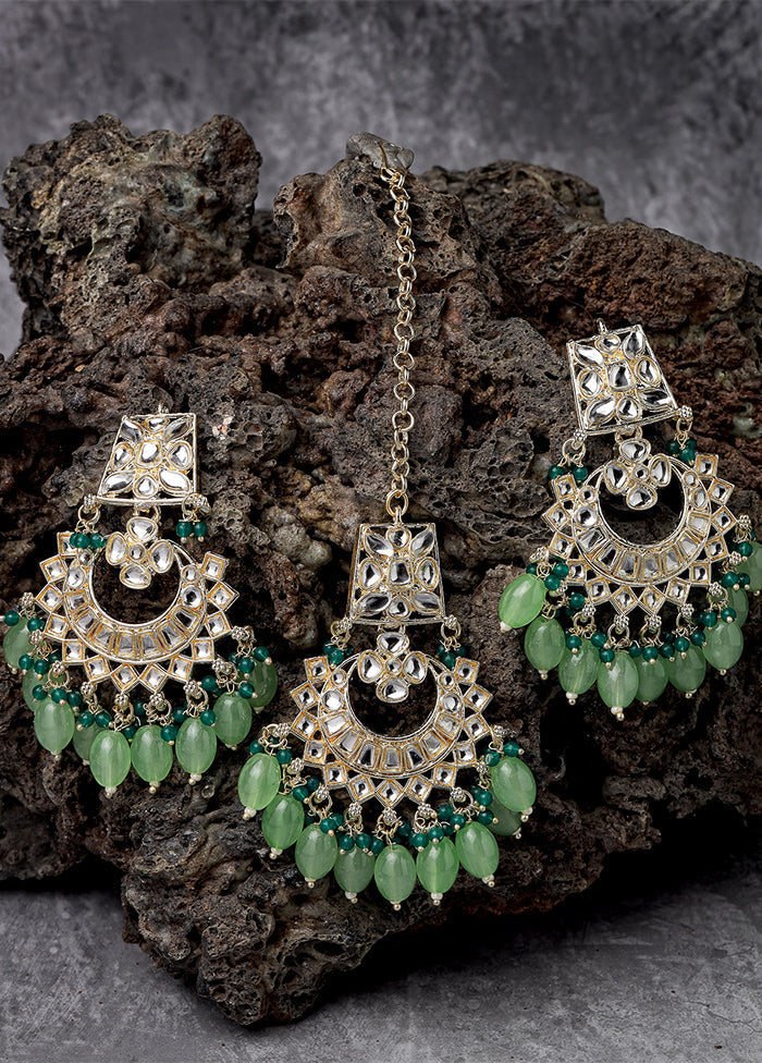 Green Alloy Glossy Jewellery Set