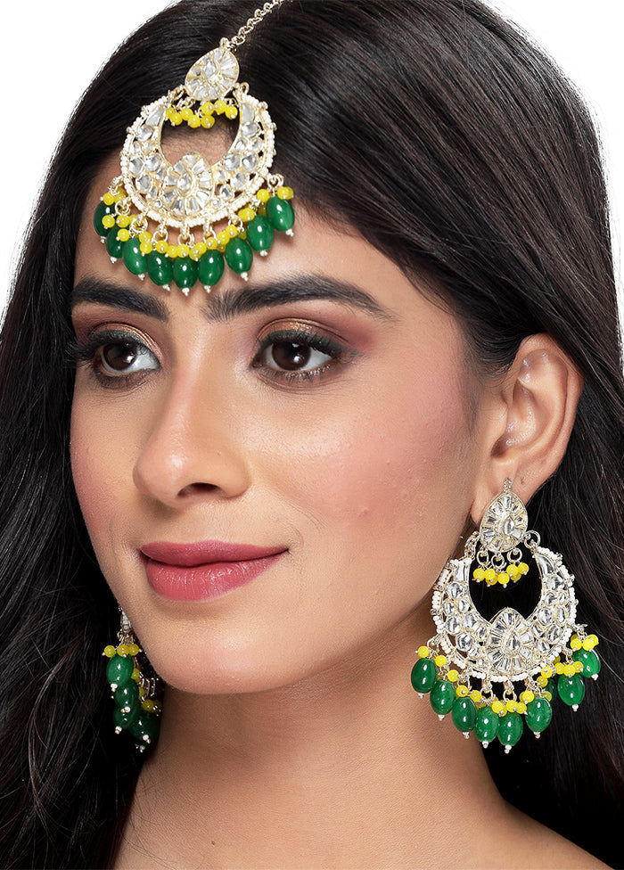 Green Alloy Glossy Jewellery Set